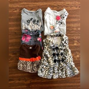 Toddler Girl Long Sleeve Tops & Vest Bundle, 2T